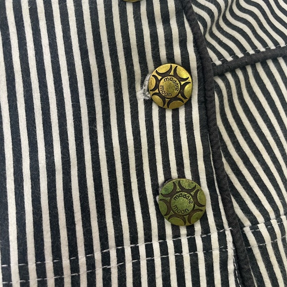 Maddie Moon Pinstripe Bell Bottom High Waist Festival Pant size small. - Picture 3 of 6